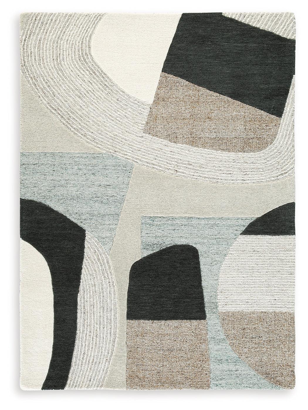 Edrickhill Grayish Teal/Taupe/Cream 5' x 7' Rug