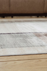 Larkport Cream/Brown/Gray Washable 5' x 7' Area Rug