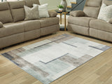 Larkport Cream/Brown/Gray Washable 5' x 7' Area Rug