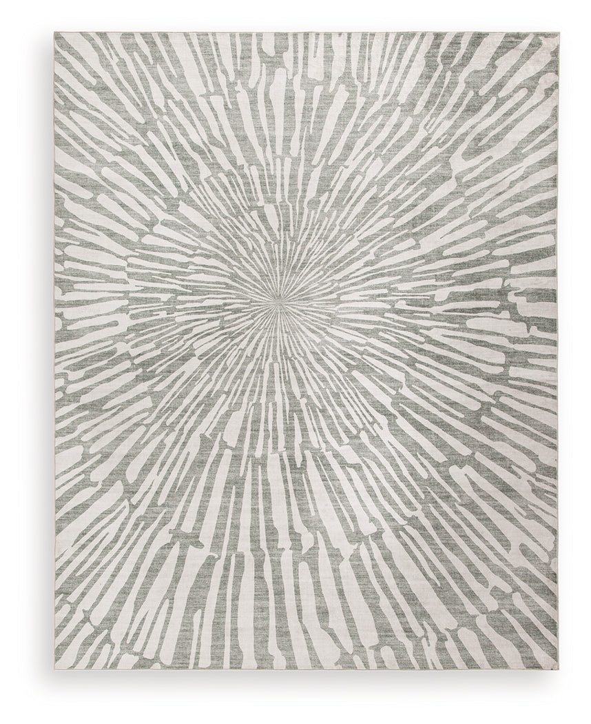 Verland Gray/White Washable 7'6" x 9'6" Area Rug