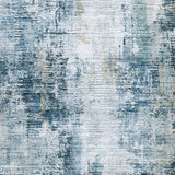 Arlenmont Blue/White/Brown 7'6" X 9'6" Memory Foam Area Rug