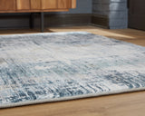 Arlenmont Blue/White/Brown 5' x 7' Memory Foam Area Rug