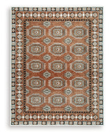 Qaabiz Sienna/Ivory/Black 7'8" x 10' Area Rug