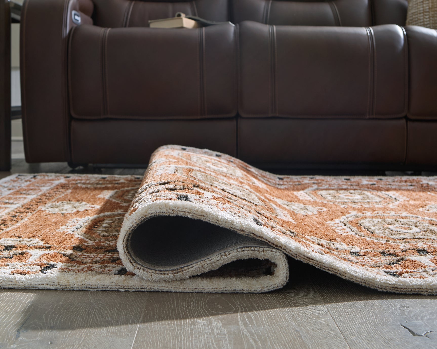 Qaabiz Sienna/Ivory/Black 7'8" x 10' Area Rug