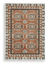 Qaabiz Sienna/Ivory/Black 5' x 7' Area Rug