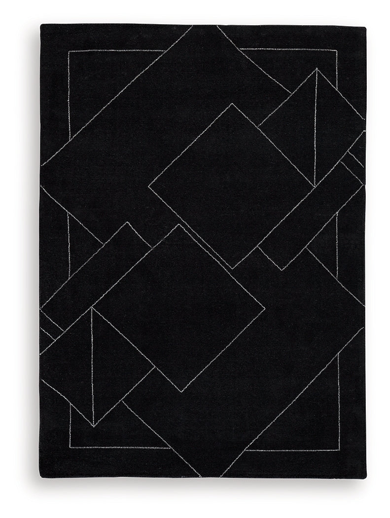 Marav Black/White 5' x 7' Area Rug