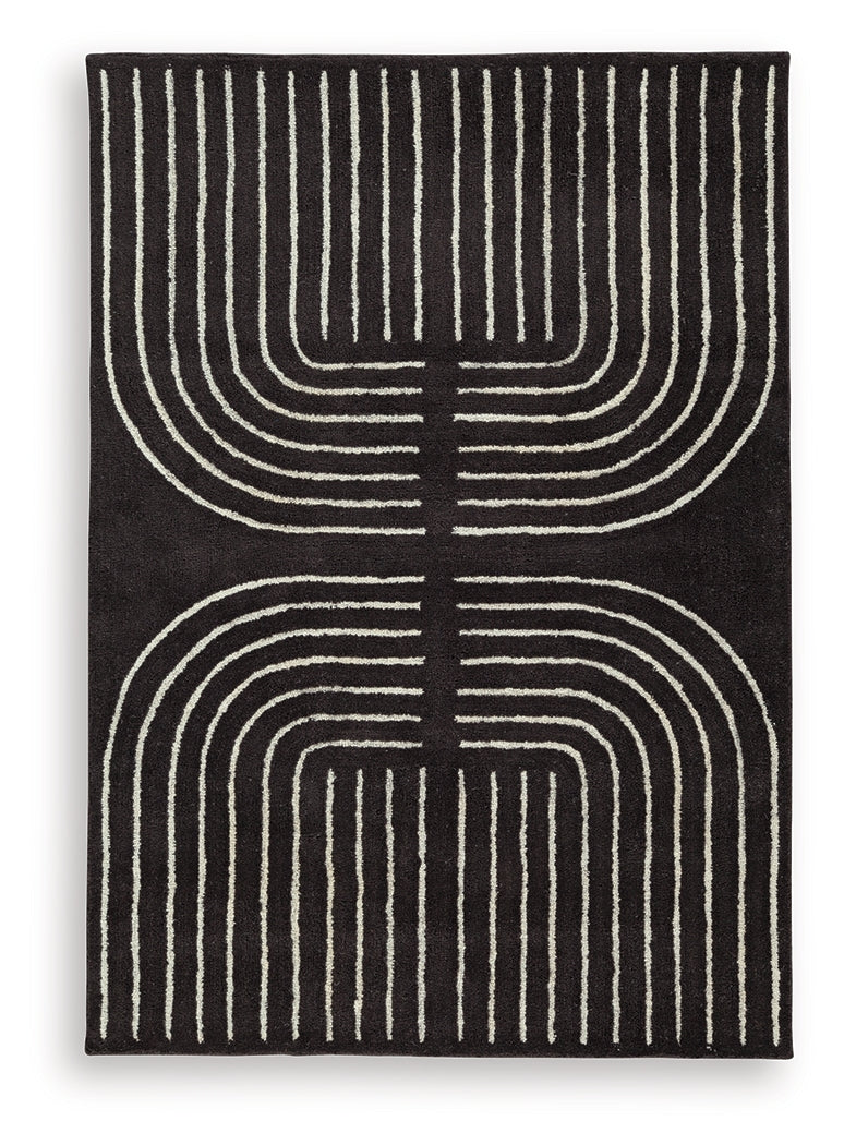 Eldonmore Black/Ivory 5' x 7' Area Rug