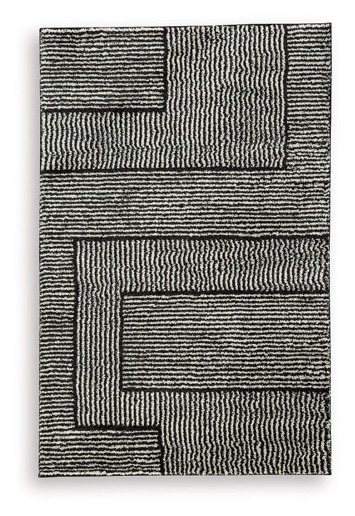Kurtmen Black/Ivory 5' x 7' Area Rug