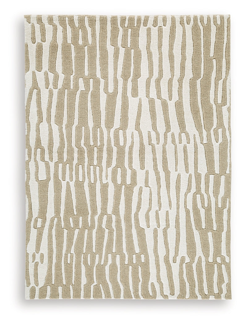 Corrbell Beige/White 5' x 7' Area Rug