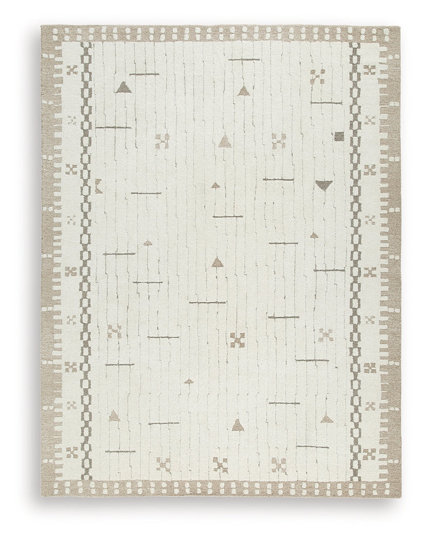 Dot Cream/Brown/Taupe 7'8" x 10' Area Rug