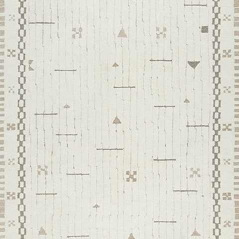 Dot Cream/Brown/Taupe 7'8" x 10' Area Rug