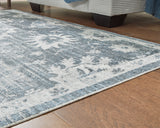 Avanworths Blue/Gray/Ivory Washable 5'3" x 7' Area Rug