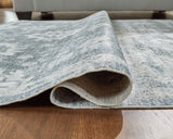 Avanworths Blue/Gray/Ivory Washable 5'3" x 7' Area Rug