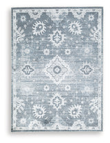 Avanworths Blue/Gray/Ivory Washable 5'3" x 7' Area Rug