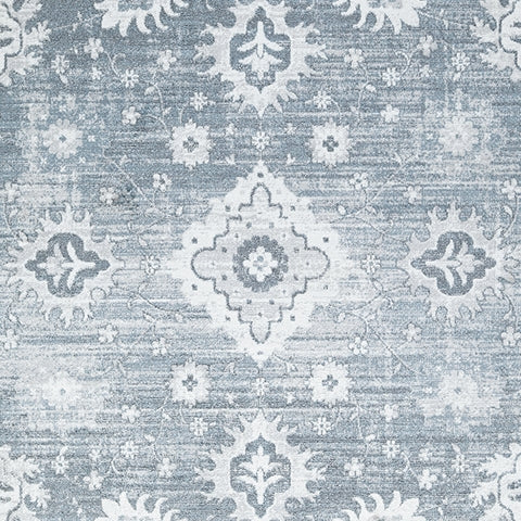 Avanworths Blue/Gray/Ivory Washable 5'3" x 7' Area Rug