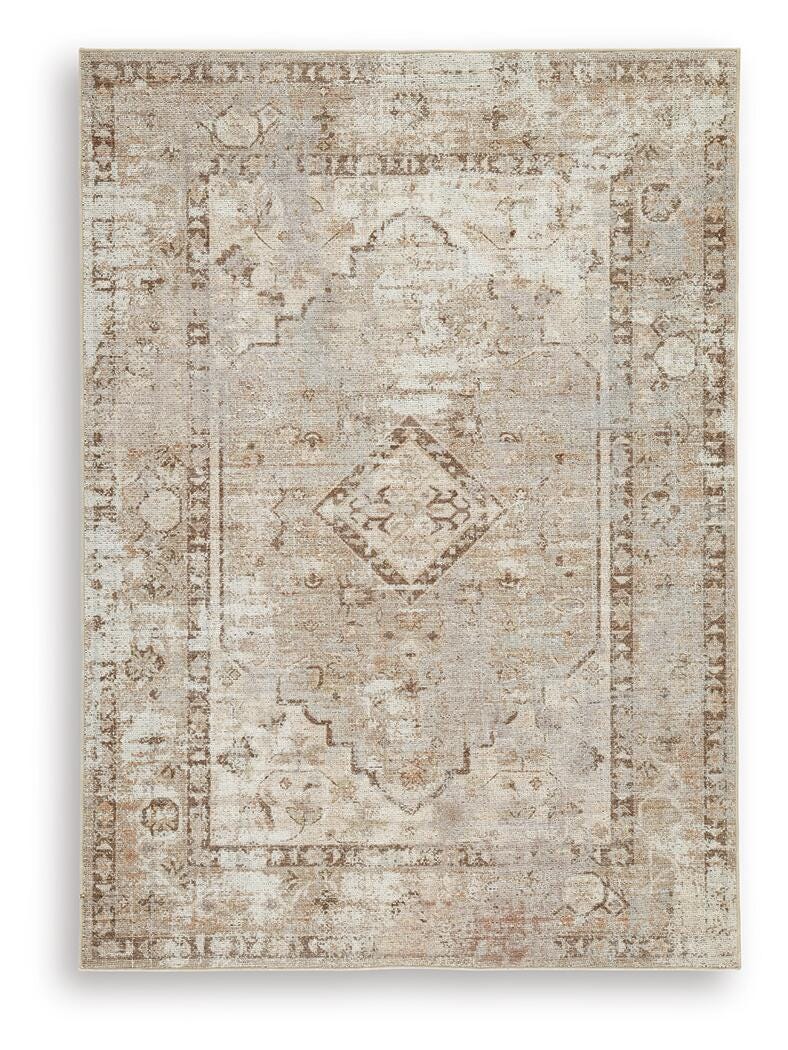 Livdon Brown/Beige/Gray Washable Medium Rug