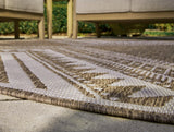 Dunsler Brown and Cream 8' x 10' Indoor/Outdoor Rug