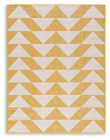 Thomley 5' x 7' Ivory and Yellow Geometric Rug