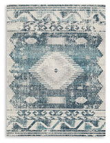 Daddridge Blue Gray Ivory 8' x 10' Medallion Rug