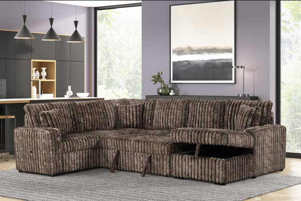 Raha II Brown Storage Sectional