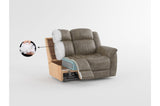 Centeroak Brown Gray Faux Leather Reclining Sectional
