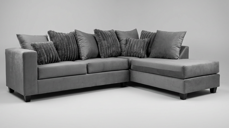 Kora Charcoal Fabric 2-Piece Sectional Sofa with Chaise view 2