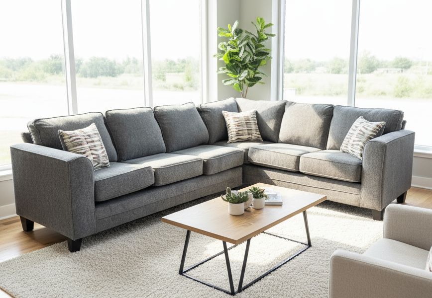 Thea Grey Fabric Sectional