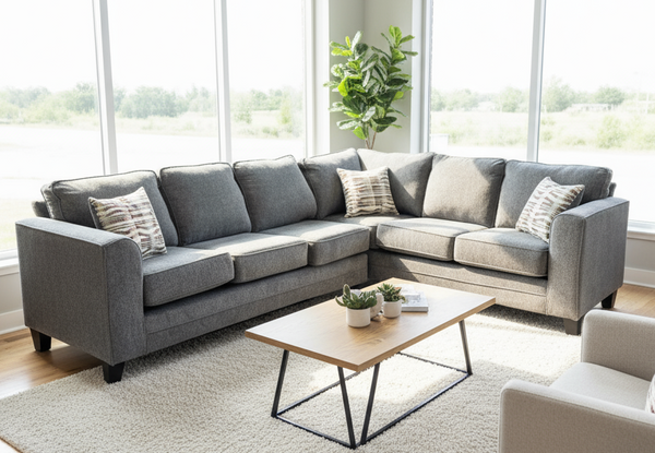 Thea Grey Fabric Sectional