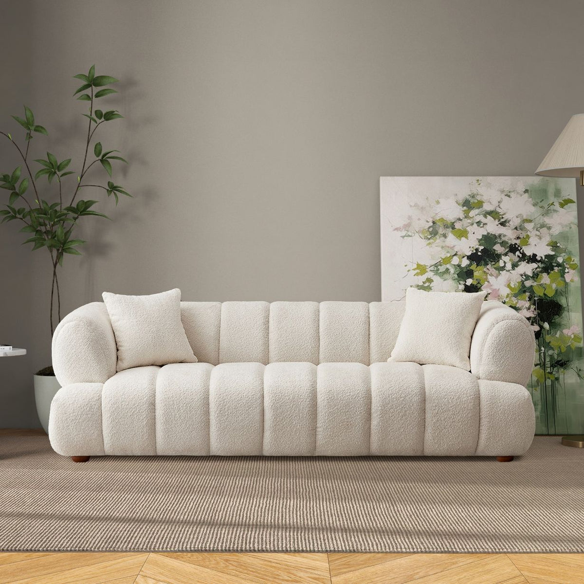 Amina Cream Boucle Sofa