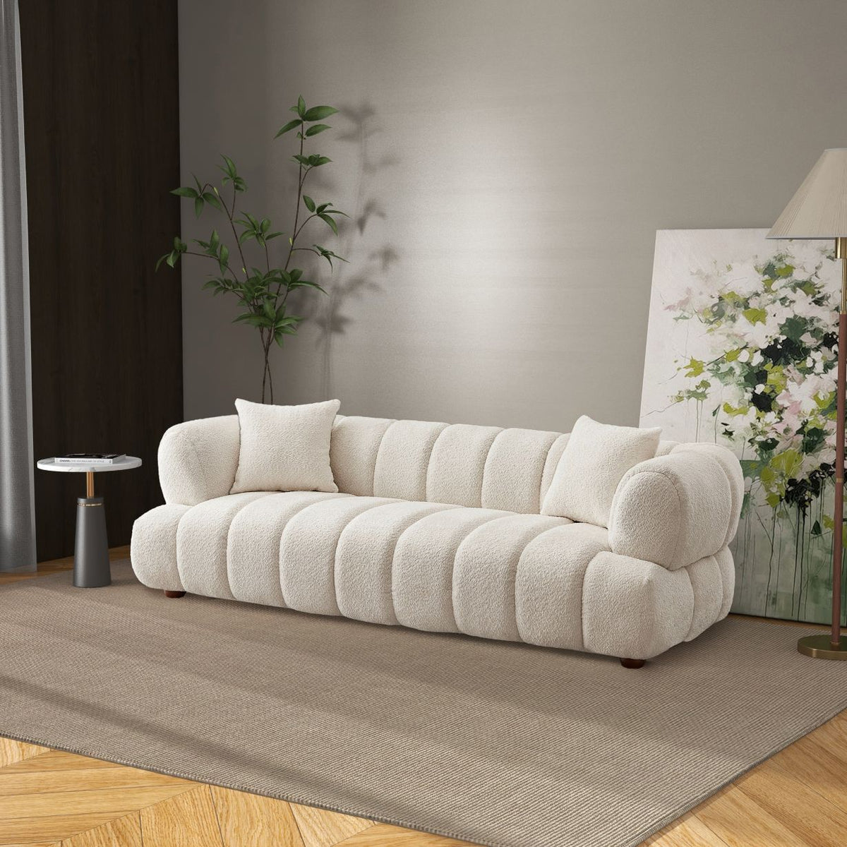 Amina Cream Boucle Sofa