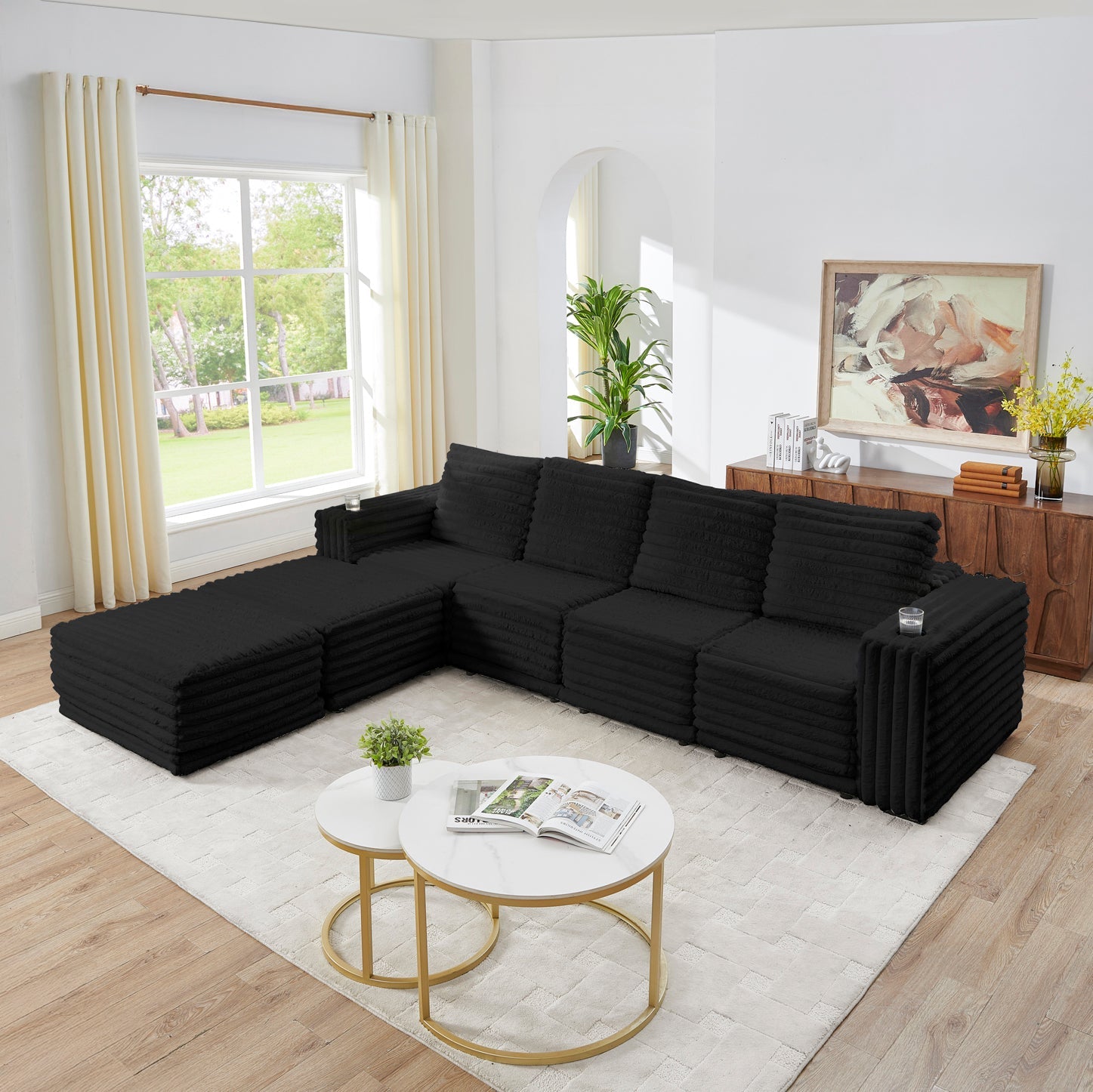 Nuve Black Modular Sectional