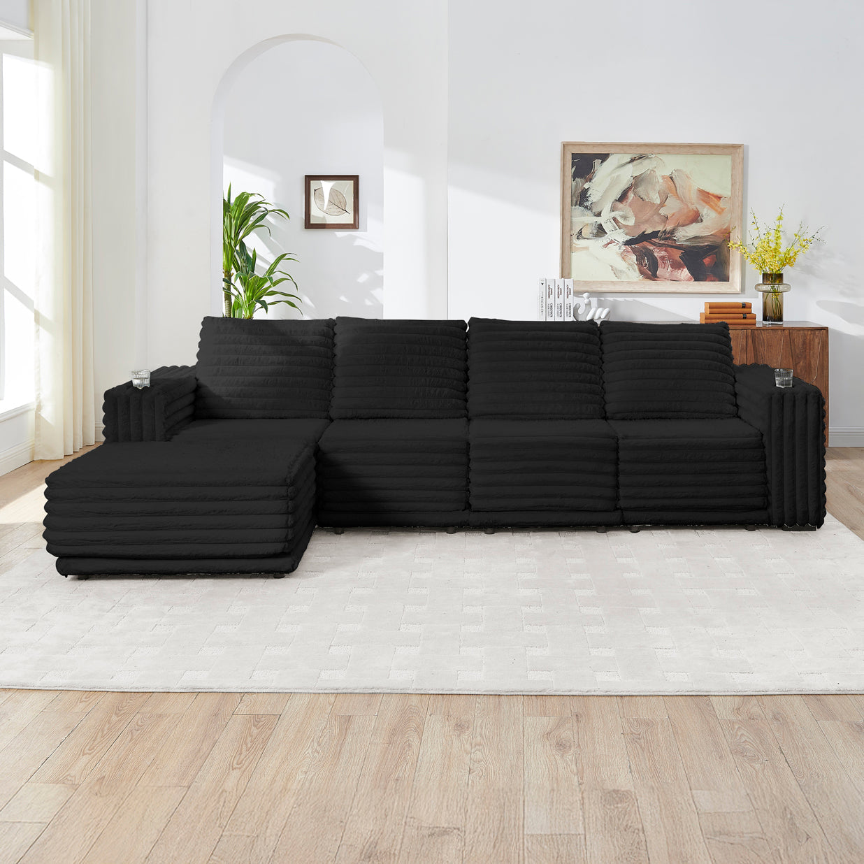 Nuve Black Modular Sectional