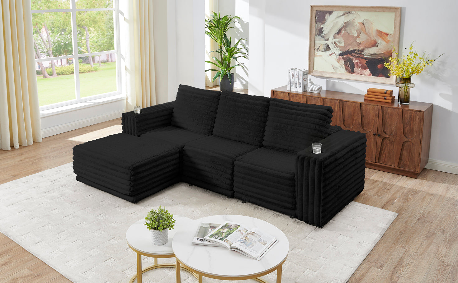 Nuve Black Modular Sectional