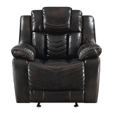 Lucky Charm Brown Air Leather 3-Piece Reclining Sectional view 6