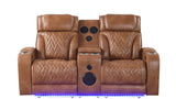 Skyline Brown Leather 3-Piece Reclining Set