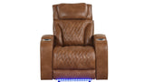 Skyline Brown Leather 3-Piece Reclining Set