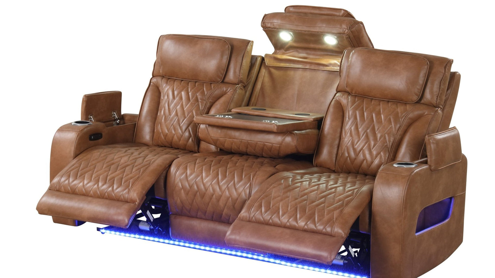 Skyline Brown Leather 3-Piece Reclining Set