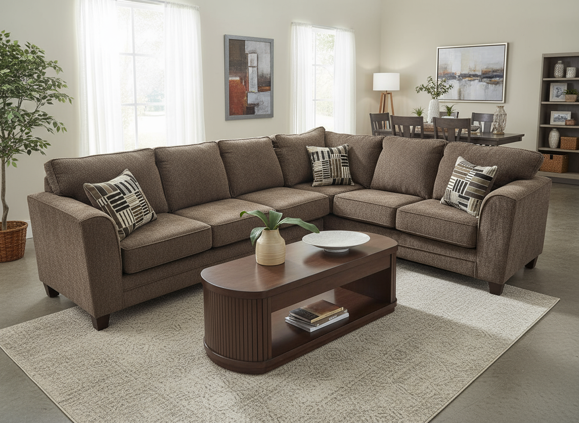 Thea Brown Fabric Sectional