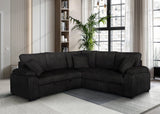 Neeha Black Corduroy Fabric Sectional
