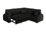 Neeha Black Corduroy Fabric Sectional