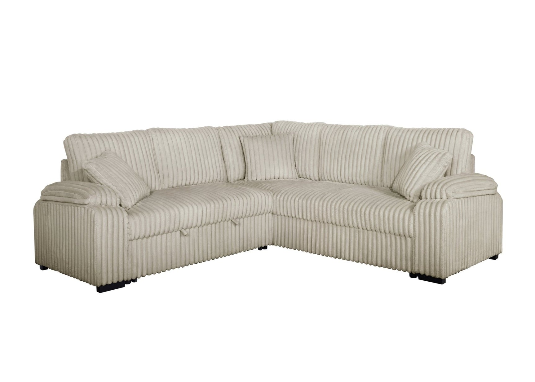 Neeha Cream Corduroy Fabric Sectional