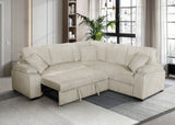 Neeha Cream Corduroy Fabric Sectional