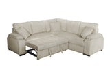 Neeha Cream Corduroy Fabric Sectional