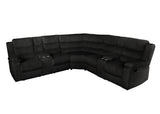 Calantha Black Corduroy Fabric Reclining Sectional
