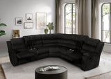 Calantha Black Corduroy Fabric Reclining Sectional