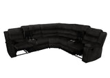 Calantha Black Corduroy Fabric Reclining Sectional