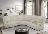 Calantha Cream Corduroy Fabric Reclining Sectional