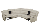 Calantha Cream Corduroy Fabric Reclining Sectional