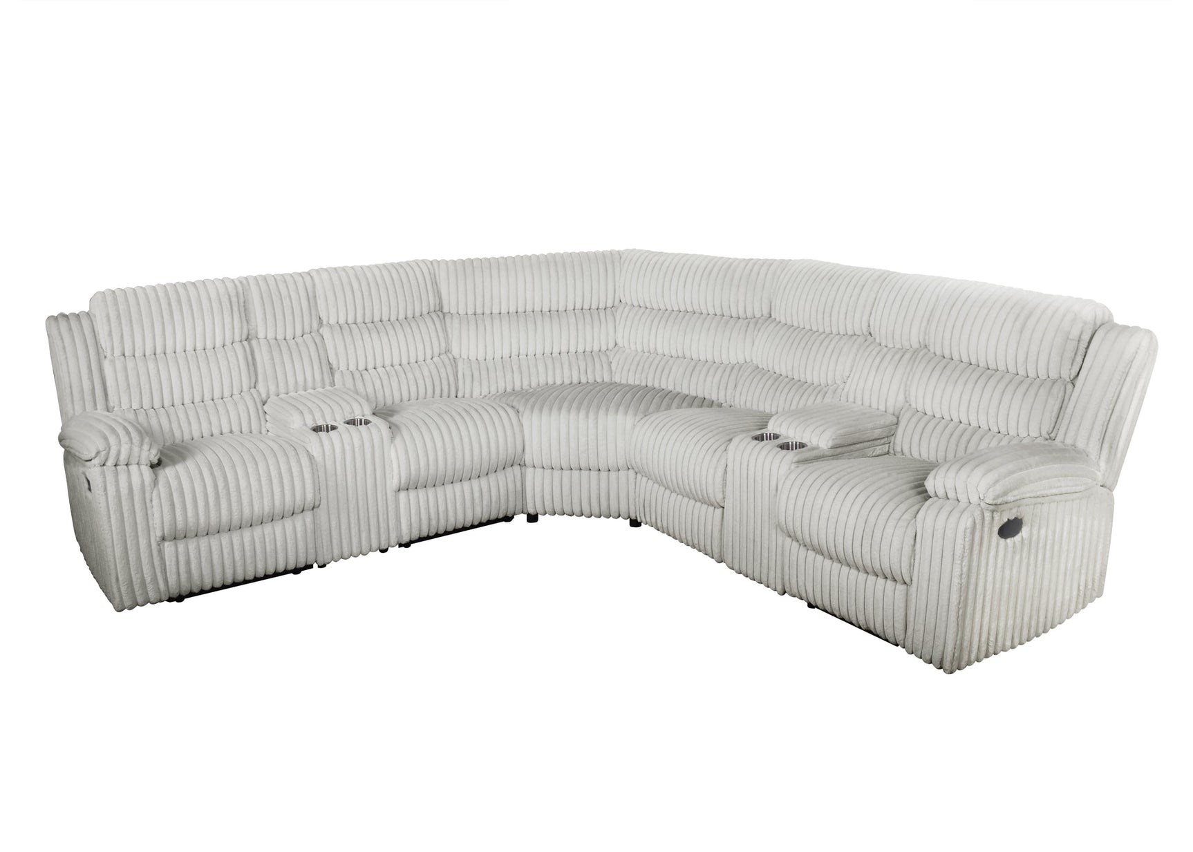 Calantha Gray Corduroy Fabric Reclining Sectional