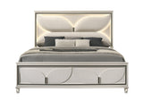Hayma White Upholstered LED Panel Bedroom Set